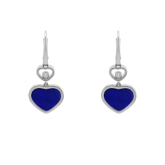 Chopard Happy Hearts White Gold Lapis Lazuli Earrings 837482-1510