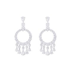 Graff Gypsy White Gold Platinum Diamond Earrings RGE684