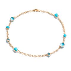 C.A705WO7JTU |Buy Pomellato Capri Rose Gold Turquoise Crystal Necklace