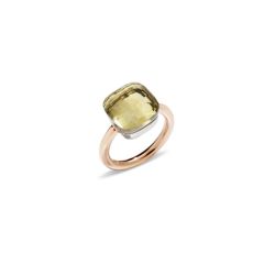 Pomellato Nudo White and Rose Gold Quartz Ring PAA1100_O6000_000QL