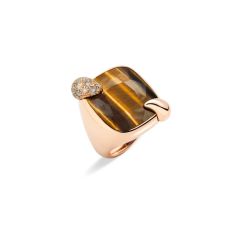 Pomellato Ritratto Rose Gold Tiger Eye Diamond Ring PAB7132_O7000_DBRTI