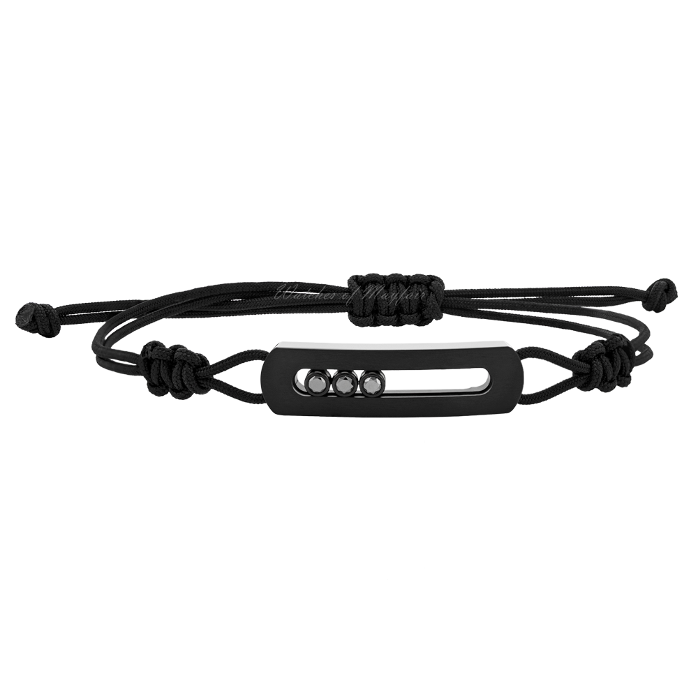 Messika Move Titanium Cord Black Diamond Bracelet 10830
