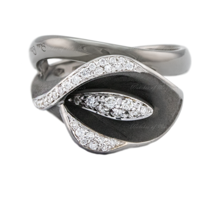 GAN0330 | AnnaMaria Cammilli Precious Calla Diamonds Black Gold Ring
