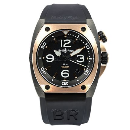 BR02-PINKGOLD-CA | Bell & Ross BR 02-92 Rose Gold & Carbon 44 mm watch | Buy Online