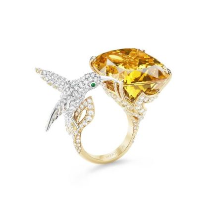  JRG02854 Boucheron Hopi Yellow and White Gold Beryl Diamond Ring