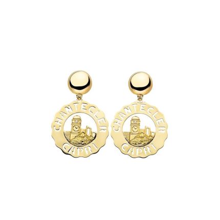 C.23186 | Chantecler Logo Yellow Gold Diamond Earrings | Buy Now
