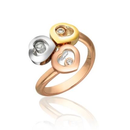 829390-9012 | Chopard Happy Diamonds Mixed Metals Diamond Ring Size 55