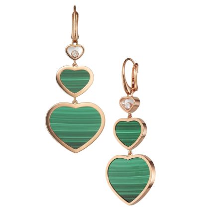 837482-5113 | Buy Chopard Happy Hearts Rose Gold Malachite Earrings