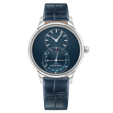 J007010244  | Jaquet-Droz Grande Seconde Quantième Satin-Brushed Blue 39 mm watch | Buy Now
