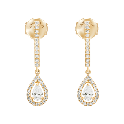 5227 | Messika Dormeuses Joy Diamants Poires Yellow Gold Earrings.