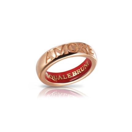 14989R | Buy Online Pasquale Bruni Amore Rose Gold Red Enamel Ring
