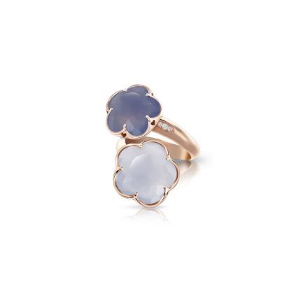15075R|Pasquale Bruni Bon Ton Rose Gold Chalcedony Diamond Ring Size 55