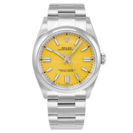 124300 | Rolex Oyster Perpetual Yellow Dial Oystersteel Bracelet 41 mm watch. Buy Online