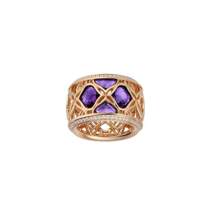 Chopard IMPERIALE Rose Gold Amethyst Diamond Ring Size 52 829564 5009