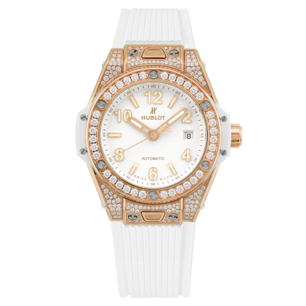 485.OE.2080.RW.1604 | Hublot Big Bang One Click King Gold White Pave 33 mm watch. Buy Online