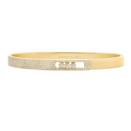 10093 |Buy Messika Move Noa PM Pave Yellow Gold Diamond Bangle Size L