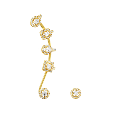 6158 | Messika My Twin Multishape Yellow Gold Earrings. Buy online.