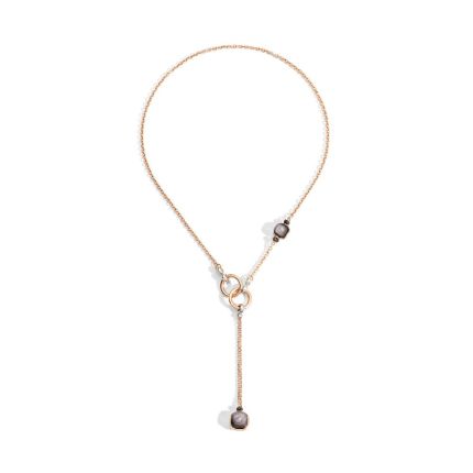 PCB9051_O6000_DBKOS-53 | Pomellato Nudo White and Rose Gold Diamond Necklace