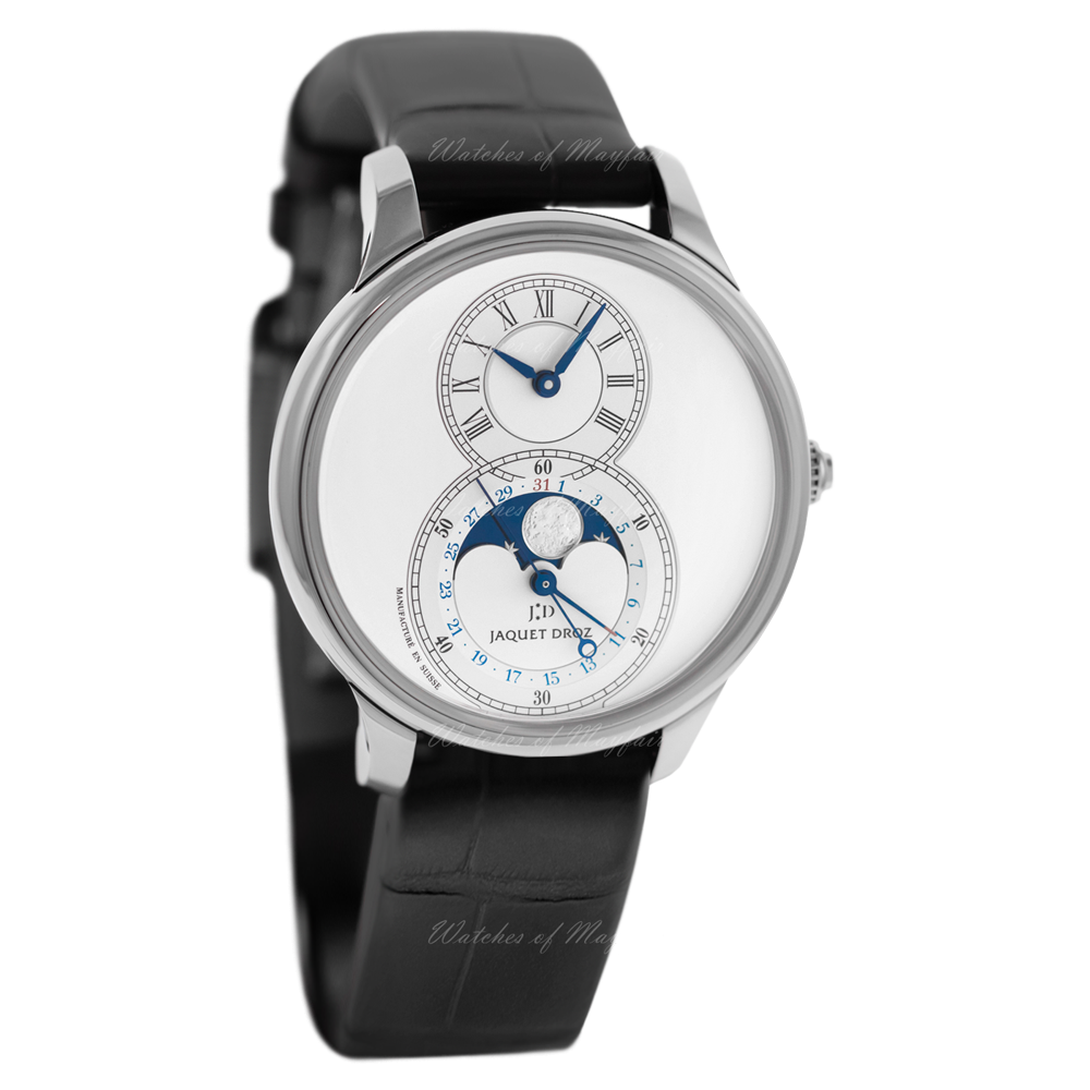 J007510240 | Jaquet Droz Grande Seconde Moon Silver Steel 39 mm Watches ...