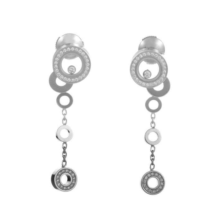 Chopard Happy Bubbles White Gold Diamond Earrings 836983-1001