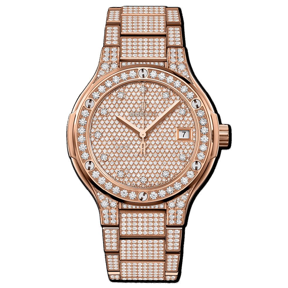 Hublot full diamond gold clearance